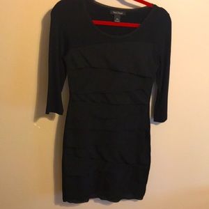 White House Black Market 3/4 Sleeve Black Dress
